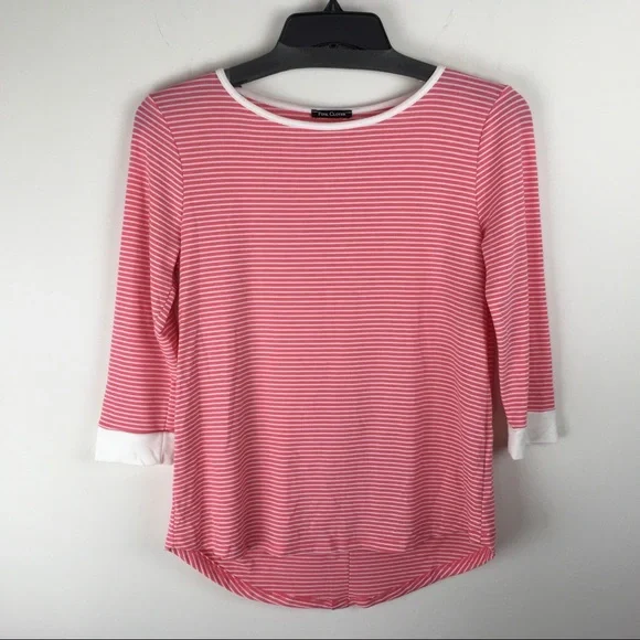 Pink Clover Stitch Fix Striped Top Buttons Down Back S - Picture 2 of 8